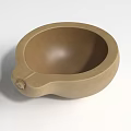 Beige Bowl Shaped Decorative Ornament Set With Handle For Home Decoration