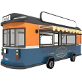 Vintage Blue And Orange Bus Converted Into Fresh The Classic Deli Food Truck With Awning