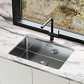 Stainless steel sink large single sink vegetable basin basin faucet 3d model