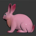 Stylish Home Furniture Decorative Accent With Pink Rabbit Figurine Design