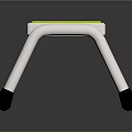 Modern Simple Stool With White Frame Green Seat And Black Non Slip Feet