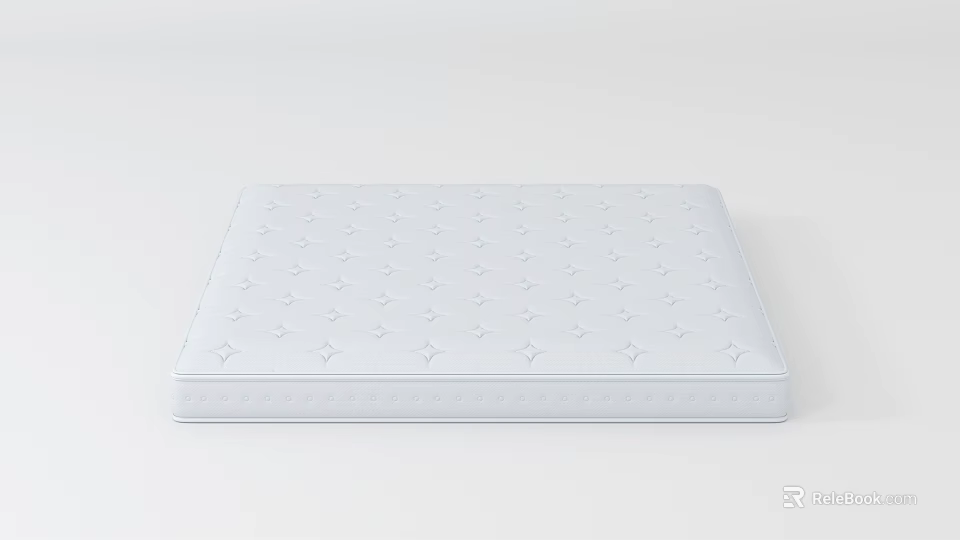 White Mattress with Diamond Stitch Pattern for Comfortable Sleep Experience 3d model 