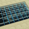 Industrial Building Component Metal Grating With Steel Grid Structure And Blue Bars 3d model