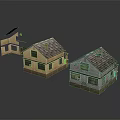 Miniature House Models With Tiled Roofs Green Windows And Varied Designs