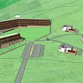 Modern Multi storey Hotel Building With Green Roof And Brown Exterior