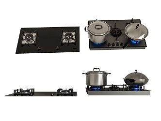 Modern gas stove 3d model