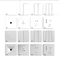 Modern switch socket 3d model