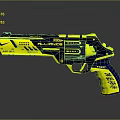 Modern Blue and Yellow Alliance Pistol with Nike Logo 45 ACP Design Elements 3d model