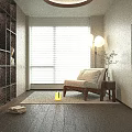 Soft Linen Upholstered Solid Wood Single Chair For Cozy Modern Home Leisure Reading Space