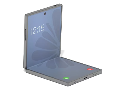 Foldable Smartphone With Dual Screens Fold Design Time Display And Call Function 3d model