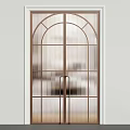 Modern Double Doors Design With Glass Panels And Interior Decorative Elements 3d model