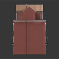 Detailed Pink Multi Story Building Model With Windows Balconies And Roof