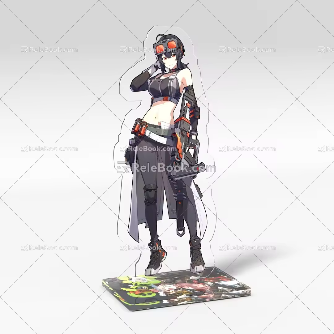 Acrylic card game peripheral ornaments millet secondary element area zero gris 3d model