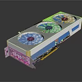 High Performance Graphics Card With Three White Fans And Efficient Cooling System 3d model