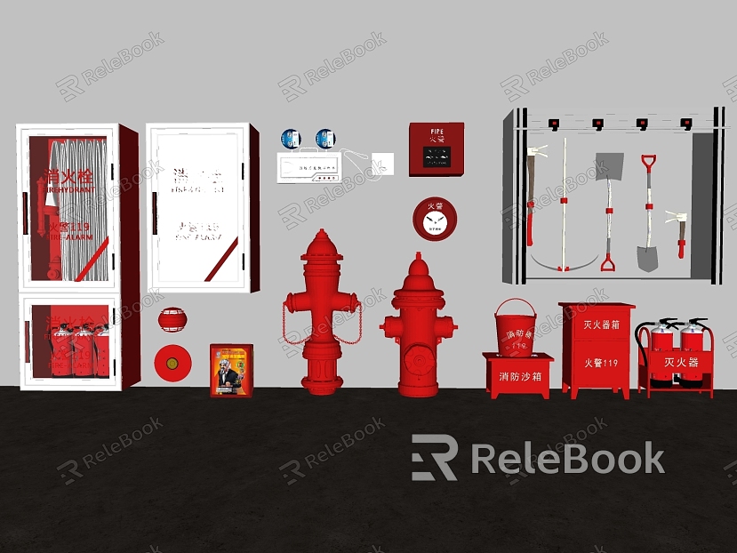 Fire fighting equipment and equipment combination Fire fighting facilities Fire door Fire cabinet Safety exit Fire extinguisher Smoke alarm Fire hydrant Fire hydrant Fire bucket model