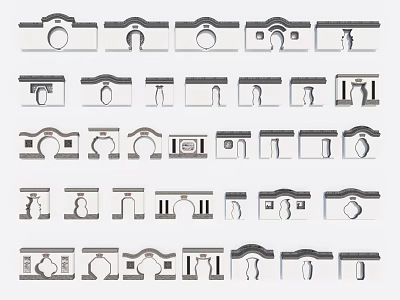 New Chinese Style Moon Cave Door Moon Cave Door Moon Cave Door Shadow Wall Landscape Wall Shadowwall Wall Shadowwall Round Cave Door Vase Door Opening 3d model