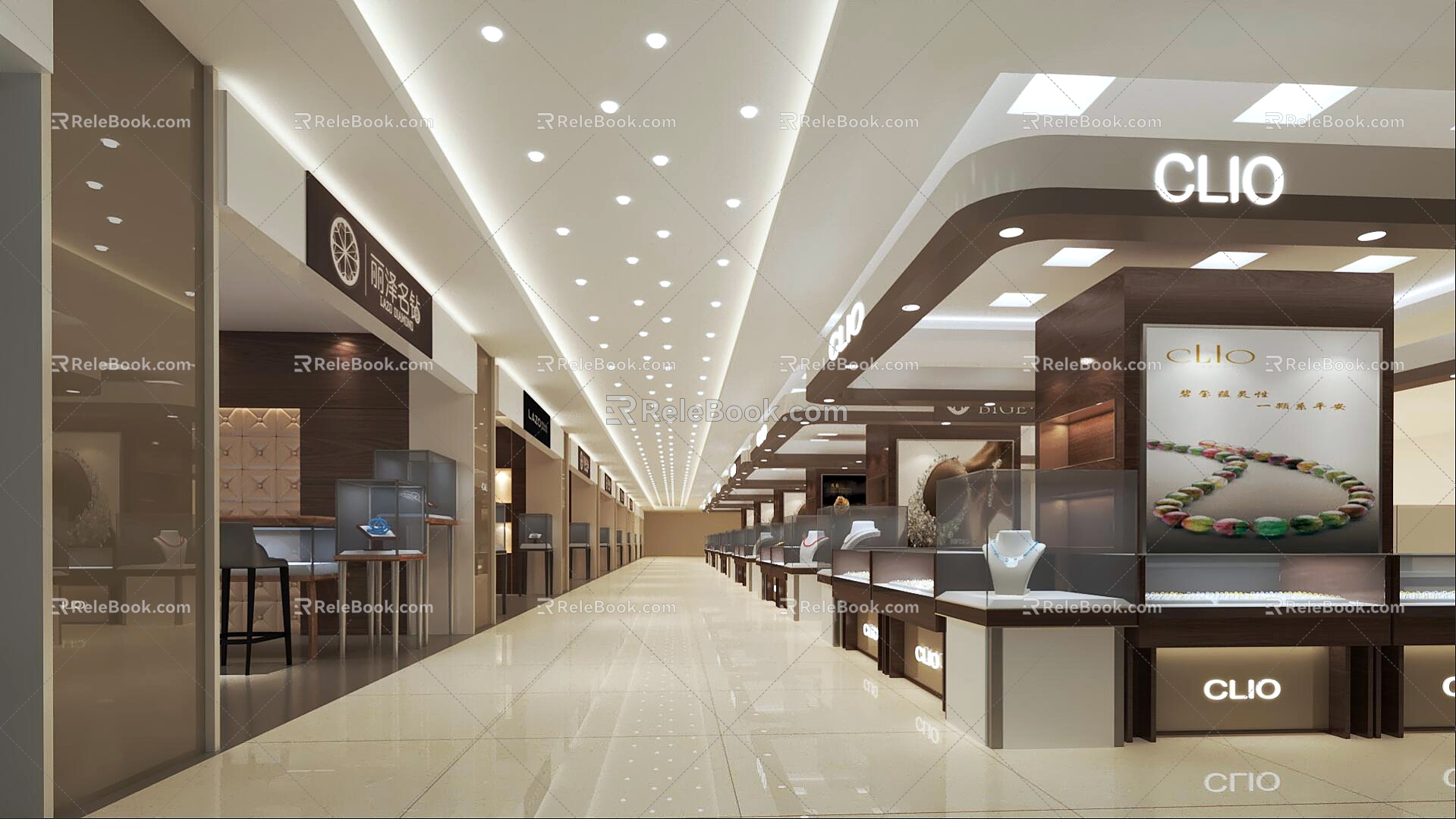 Jewelry Store Jewelry Store Jade Store Gold Store Shopping Mall Gold Jewelry Store Shopping Mall Gold Store Counter 3d model