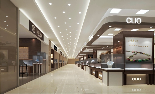 Jewelry Store Jewelry Store Jade Store Gold Store Shopping Mall Gold Jewelry Store Shopping Mall Gold Store Counter 3d model