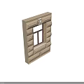 Classic Casement Window With Ornate Cream Frame And Dark Brown Wooden Sash Design