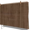 Brown Bamboo Window Blinds With Metal Support Frame For Home Decoration