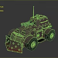Armored Military Vehicle With Dual Machine Guns And Roof Searchlight Design