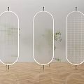 Modern Glass Partition Glass Screen Frosted Glass Porch Partition Striped Glass Screen 3d model