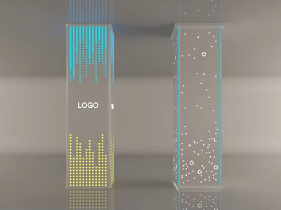 Decorative column Interior structural column Hollow-out lamp post Perforated aluminum plate post 3d model