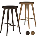 Modern Two Tone Wooden Bar Stools With Simple Design And Sturdy Legs For Kitchen