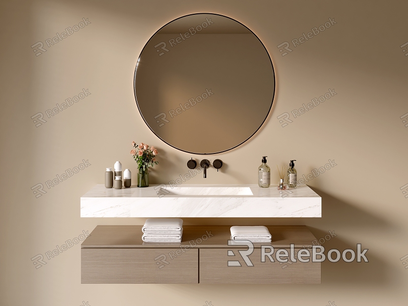 Modern Bathroom Cabinet Bathroom Basin Bathroom Ornaments model