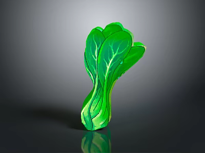 Fresh Green Leafy Vegetable with Vibrant Leaves and Crisp Texture 3d model