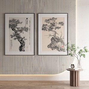 New Chinese Plant Painting Decorative Painting 3d model