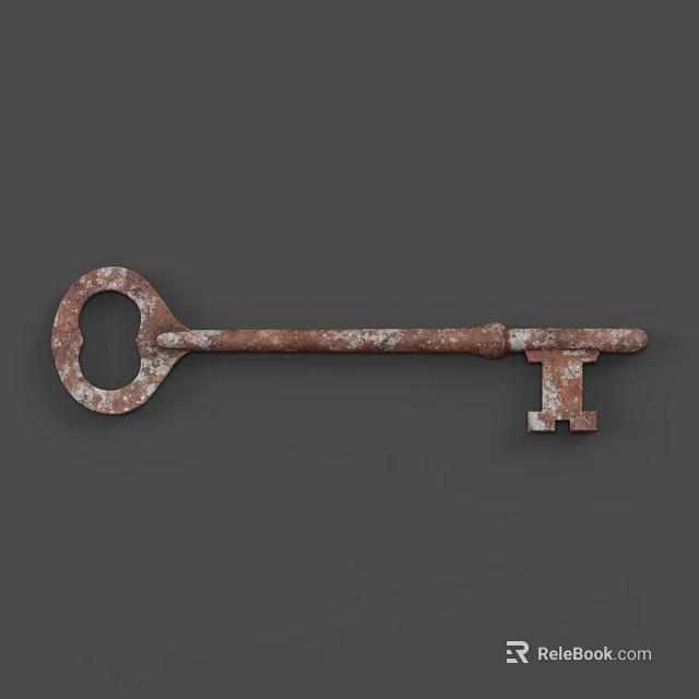 Vintage Rusty Key with Aged Rust Texture as Daily Life Essential Item 3d model 
