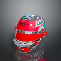 Military Weapon Helmet Featuring Red Silver Finish KAPR Logo Number 36 And Italian Flag