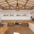 Luxurious Hotel Mahjong Room with Wooden Ceiling and Comfortable Seating Areas