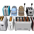Various Style And Color Toasters With Modern Designs As Kitchen Appliances