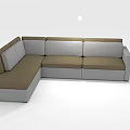 Modern L-shaped Sectional Sofa with Gray and Brown Upholstery for Modern Living Room Design