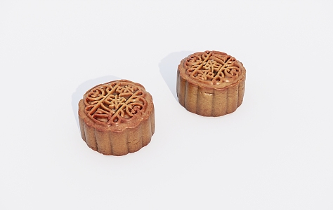 Food Cake Hami Melon Flavor Moon Cake 3d model