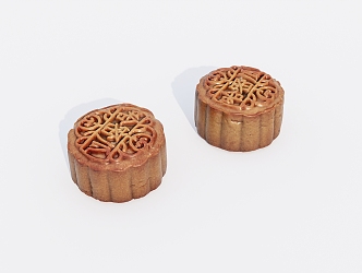 Food Cake Hami Melon Flavor Moon Cake 3d model