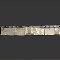 Exquisite Rectangular Sculptural Carving With Intricate Floral Patterns And Gold Blue Tones