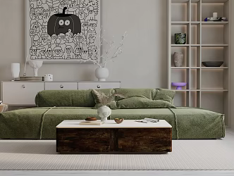 Modern three-seat sofa 3d model