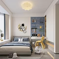 Cozy Kids Bedroom Interior Design With Bed Toys Chair Bookshelf And Window