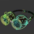 Steampunk Weapon Goggles With Brass Accents And Leather Strap Design