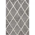 Plush Gray and White Square Rug with Diamond Pattern for Home Decor 3d model
