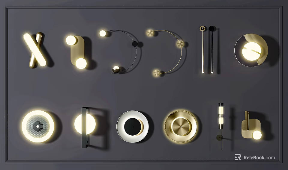 Modern Stylish Wall Sconces With Various Contemporary Designs For Home Lighting 3d model 