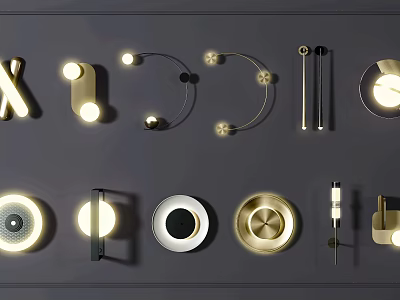 Modern Stylish Wall Sconces With Various Contemporary Designs For Home Lighting 3d model