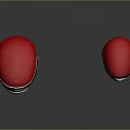 Pair Of Red Oval Earrings With Silver Frame And Glossy Decorative Surface