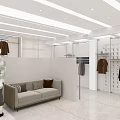 Stylish Modern Clothing Store Interior With Clothing Racks Display Areas And Mannequins
