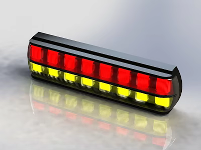 LED Taillight With Red And Yellow Lights Black Housing And Reflection 3d model