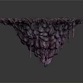 Purple Organ Like Structure With Hair Like Hanging Protrusions And Textured Surface
