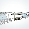 Modern Outdoor Canopy Designs Featuring Metal Frames And Transparent Roofs For Bicycle Shelter